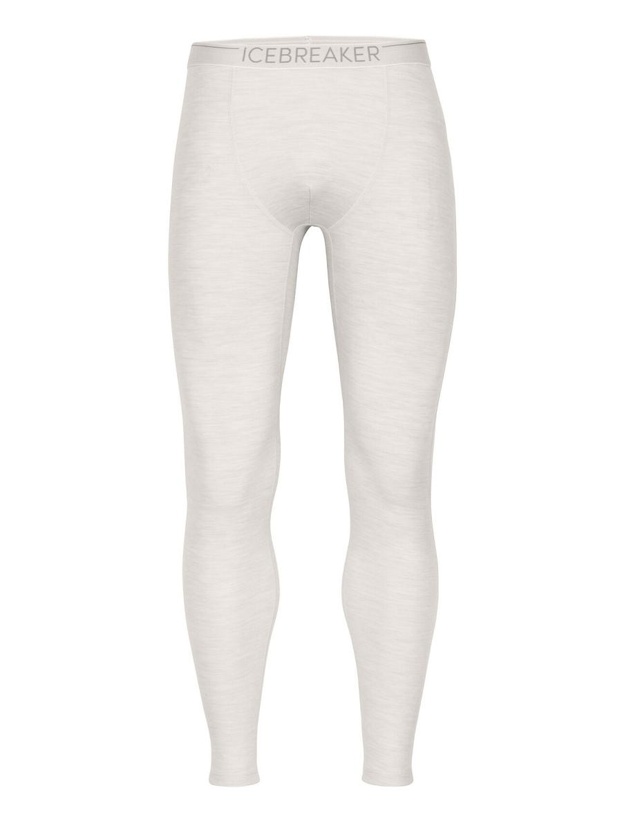 Men's Icebreaker 15.5 Merino Thermal Leggings Base Layers Ecru Heather | CA 1594ILHS